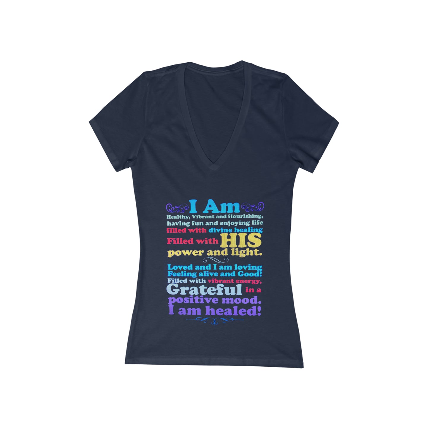 Women's Jersey Short Sleeve Deep V-Neck Tee